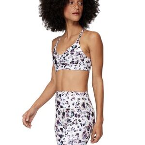 Spiritual Gangster Leopard Print Sports Bra - White and Black